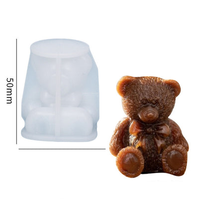 Silicone Mold Bear Shape Ice Cube Maker Chocolate Cake Mould Candy Dough Mold For Coffee Milk Tea Fondant Whiskey Ice Mold