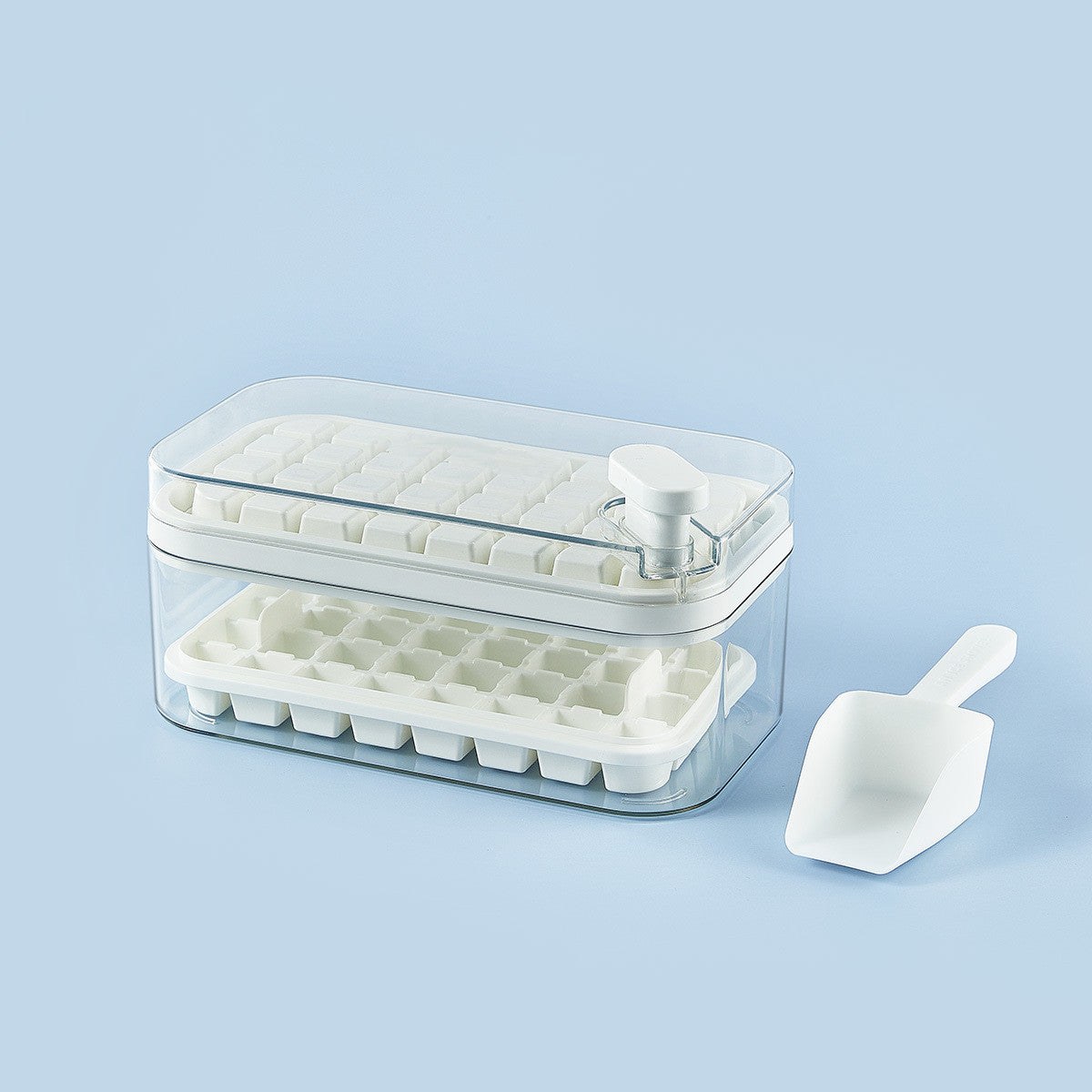 One-button Press Type Ice Mold Box Plastics Ice Cube Maker