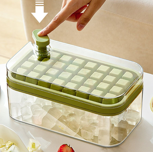 One-button Press Type Ice Mold Box Plastics Ice Cube Maker