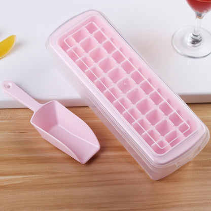 Fashionable Ice Tray With Fresh-keeping Box Multi-cell Ice Box Homemade Ice Shovel