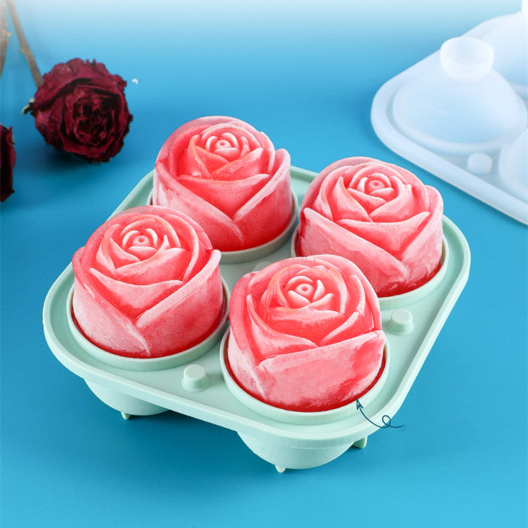 Creative Big Rose Ice Cube Mold Wine Silicone Ice Tray