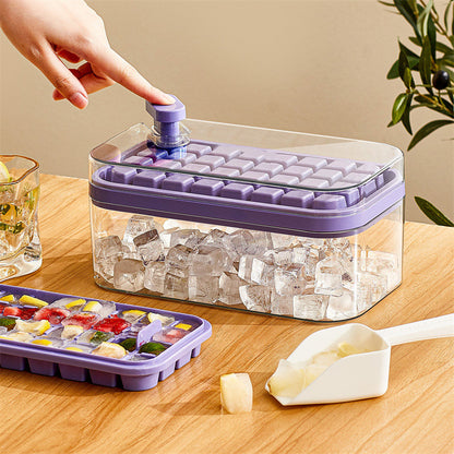 One-button Press Type Ice Mold Box Plastics Ice Cube Maker