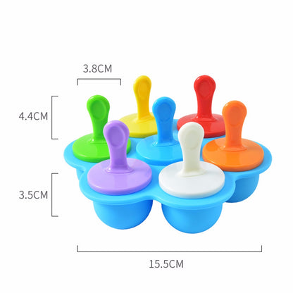 Mini 7 Holes Ice Cream Pops Silicone Mold Food Grade Baby Popsicle