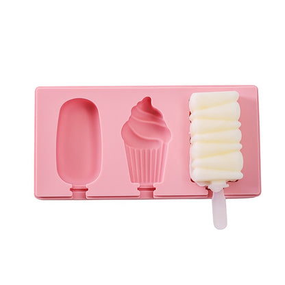 Silicone Ice Cream Mold with Lid Animals Shape Jelly Popsicle Stick