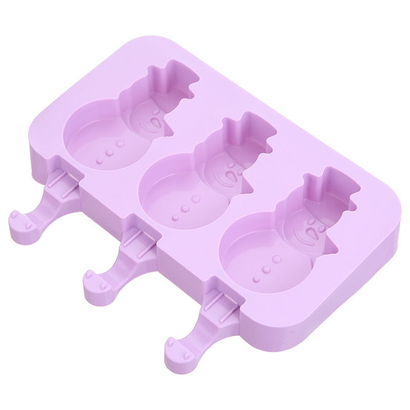 Silicone Ice Cream Mold Reusable Popsicle Molds Cute Cartoon