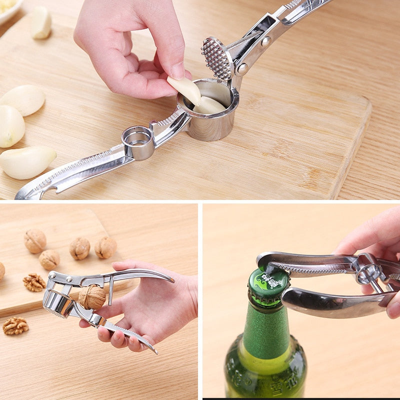 Stainless Steel Multifunction Garlic Press Crusher Ginger Mincer