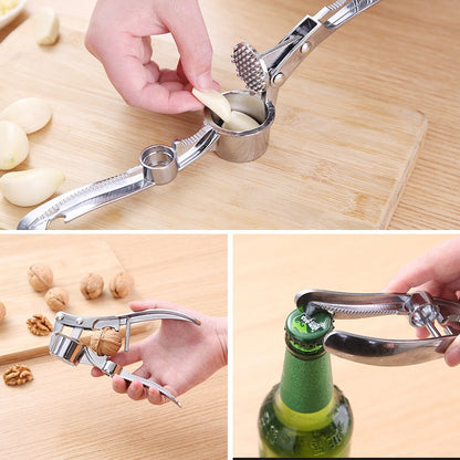 Stainless Steel Multifunction Garlic Press Crusher Ginger Mincer