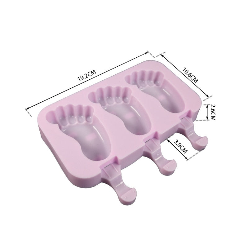 Silicone Ice Cream Mold Reusable Popsicle Molds Cute Cartoon