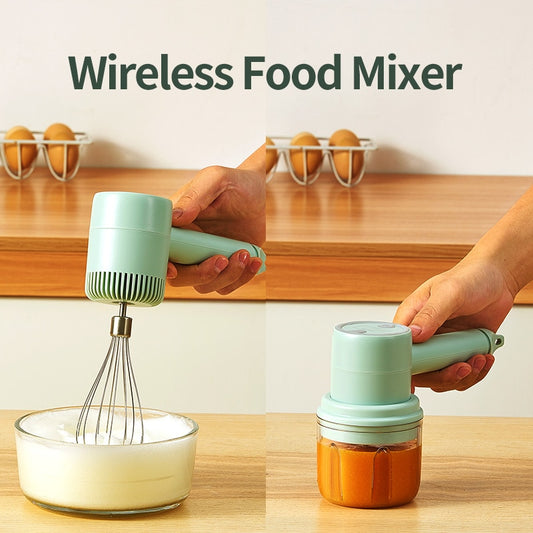 Wireless 3 Speed Mini Electric Food Blender Handheld Mixer Egg Beater Automatic Cream Food