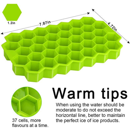 37 Cavity Ice Cube Tray Honeycomb Ice Cube Mold Microwaveable