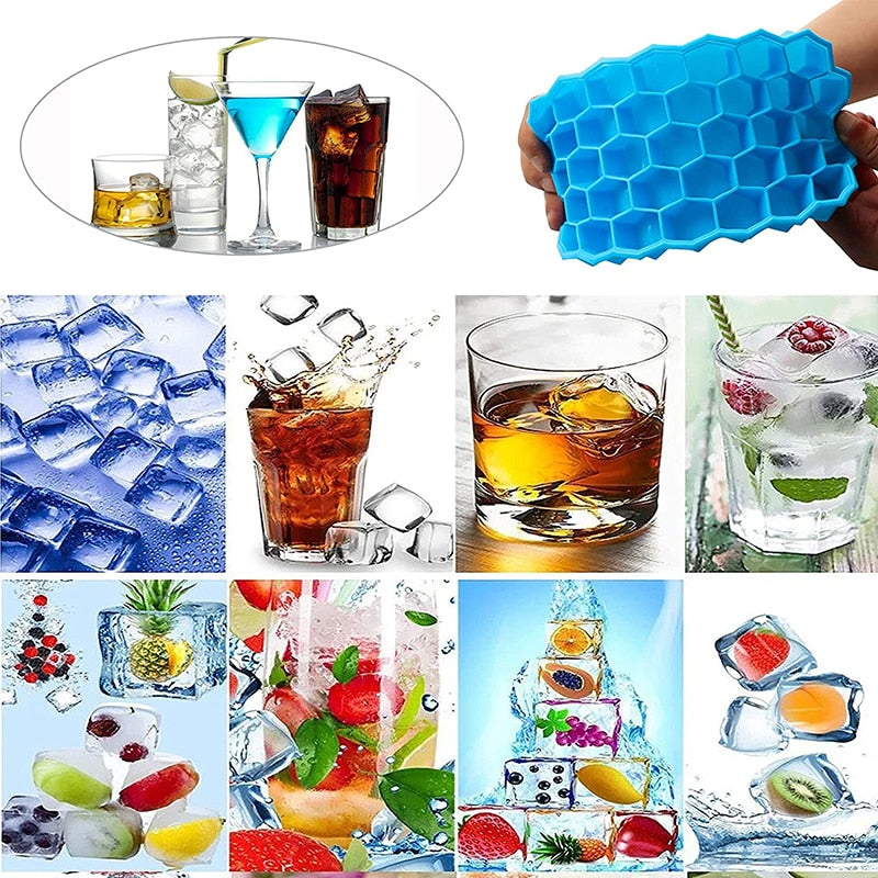 37 Cavity Ice Cube Tray Honeycomb Ice Cube Mold Microwaveable