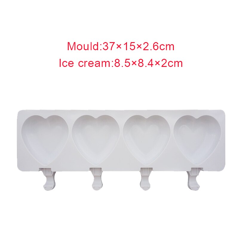 Ice Cream Molds 4 Cell Ice Cube Tray Food Safe Maker Silicone tools