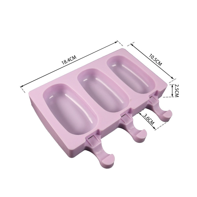 Silicone Ice Cream Mold Reusable Popsicle Molds Cute Cartoon