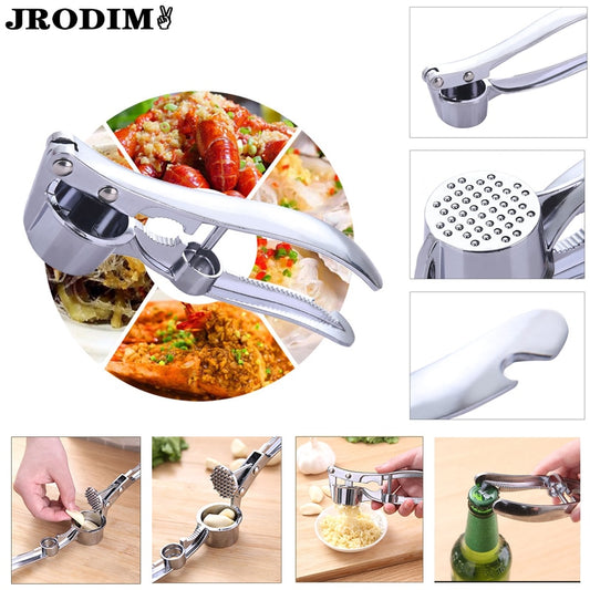 Stainless Steel Multifunction Garlic Press Crusher Ginger Mincer