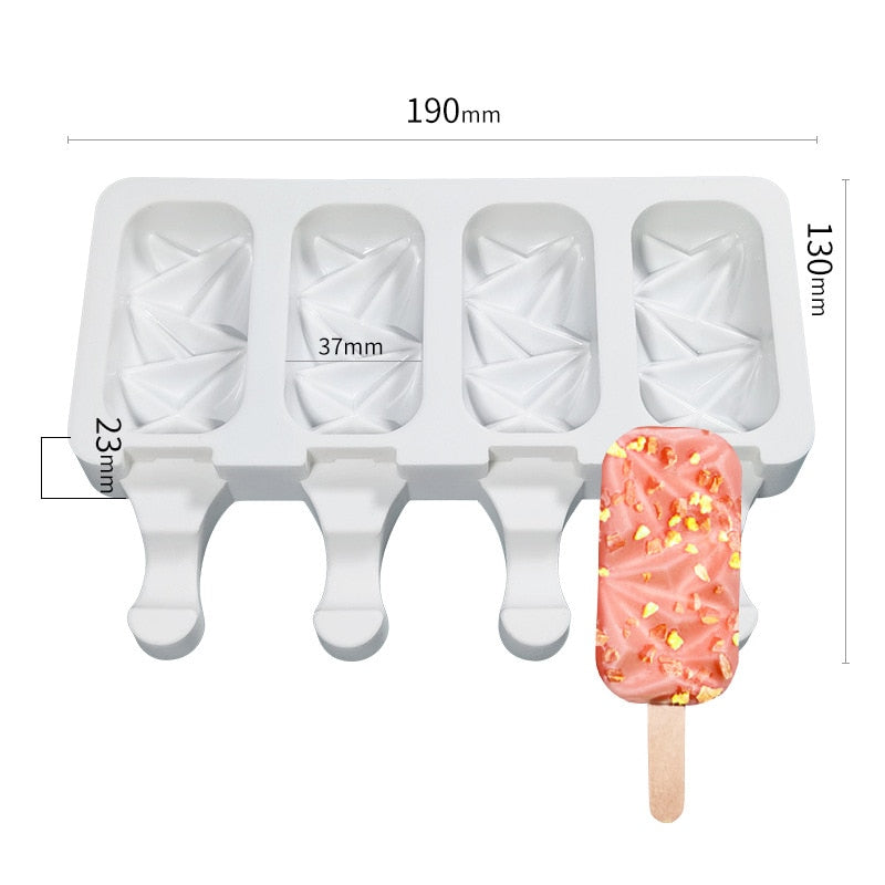 Silicone Ice Cream Mold Reusable Popsicle Molds Cute Cartoon