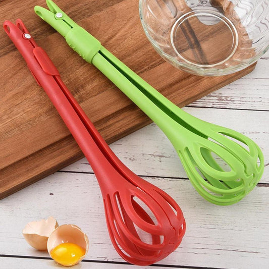 Multifunctional 3 in 1 Egg Beater Drinks Whisk Mixer kitchen tongs