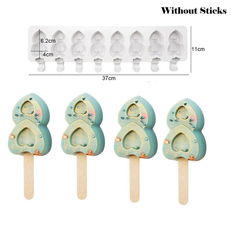 8 Hole Silicone Ice Cream Mold Ice Pop Cube Tray