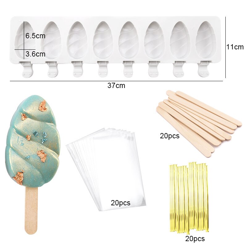 8 Hole Silicone Ice Cream Mold Ice Pop Cube Tray