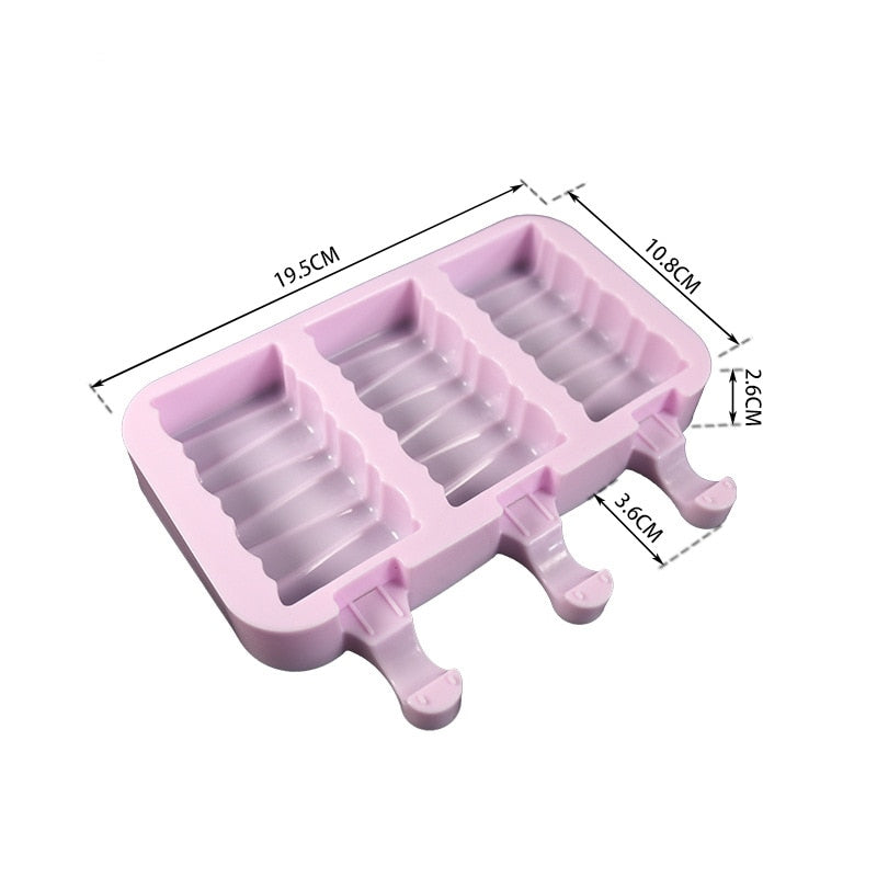 Silicone Ice Cream Mold with Lid Animals Shape Jelly Popsicle Stick