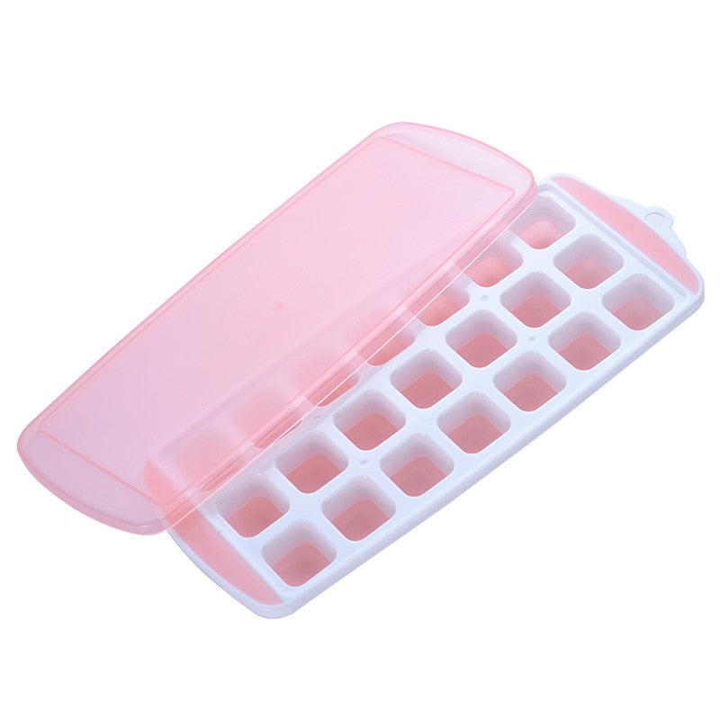 21-cell Silicone Ice Cube Mold Heart Shape Ice Tray With Lid Kitchen Bar