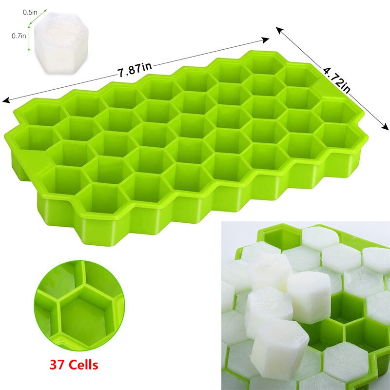 New Silicone Honeycomb Shape Ice Cube Tray With Lids For Party Bar