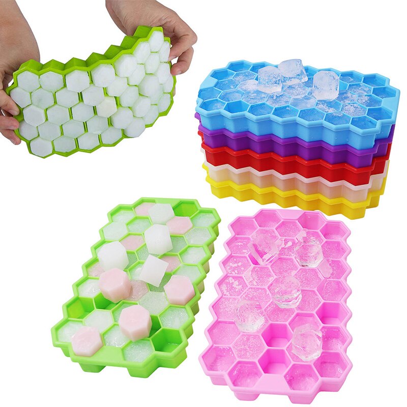 New Silicone Honeycomb Shape Ice Cube Tray With Lids For Party Bar