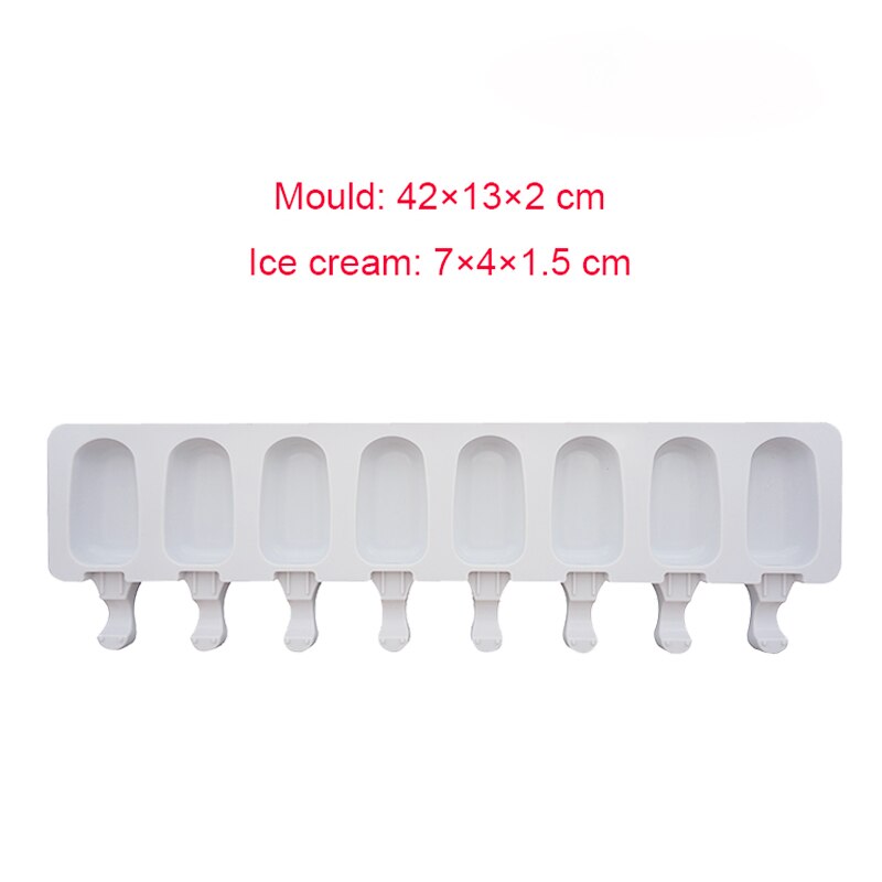 Silicone Ice Cream Molds 4 Cell Ice Cube Tray Safe Popsicle