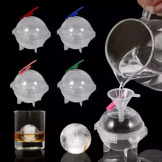 Round Ball Ice Cube Mold DIY Ice Cream Maker Plastic Whiskey Ice Tray