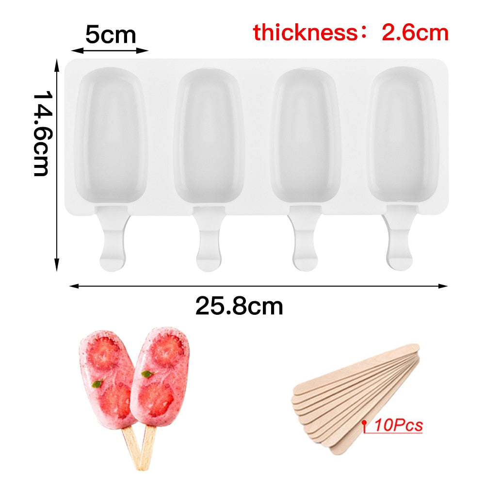 Food Grade Ice Cream Mold Silicone Popsicle Molds Ice Pop Forms