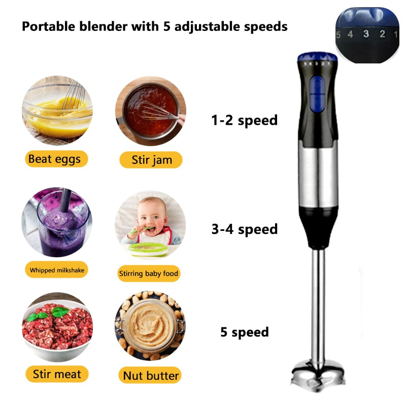 Portable Blender Electric Food Processors 5 Speeds