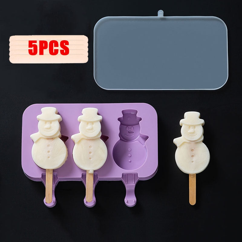 Ice Cream Mold Animal Shape Jelly Ice Hockey Popsicle Stick