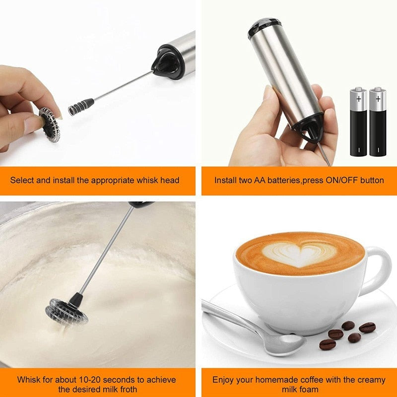 Portable Electric Milk Frother Foam Maker Blender