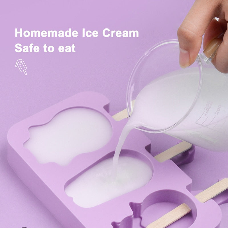 Healthy Silicone Ice Cream Mold Easy Popsicle Mold