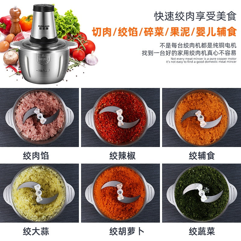 Electric Meat grinder 2/3L For kitchen Garlic crusher