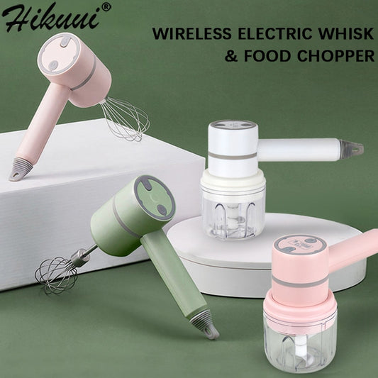 Electric Egg Whisk Garlic Chopper Masher Wireless Strong Power