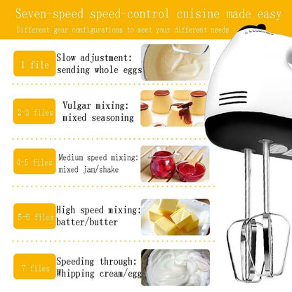 7 Speed Control Hand Mini Mixer Food Blender