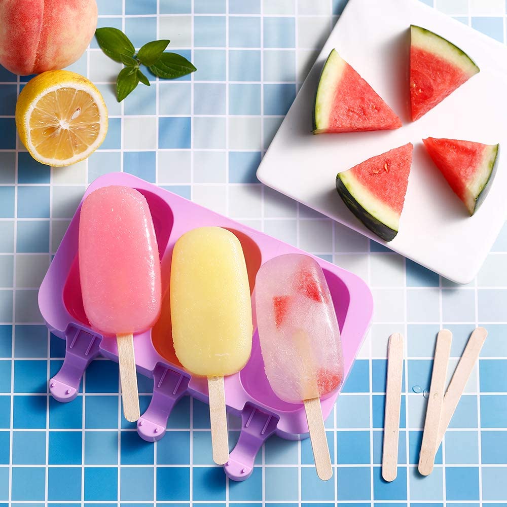 Silicone Ice Cream Mold Reusable Popsicle Molds Cute Cartoon