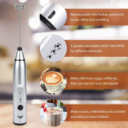 Wireless Milk Frothers With USB Charging Blender