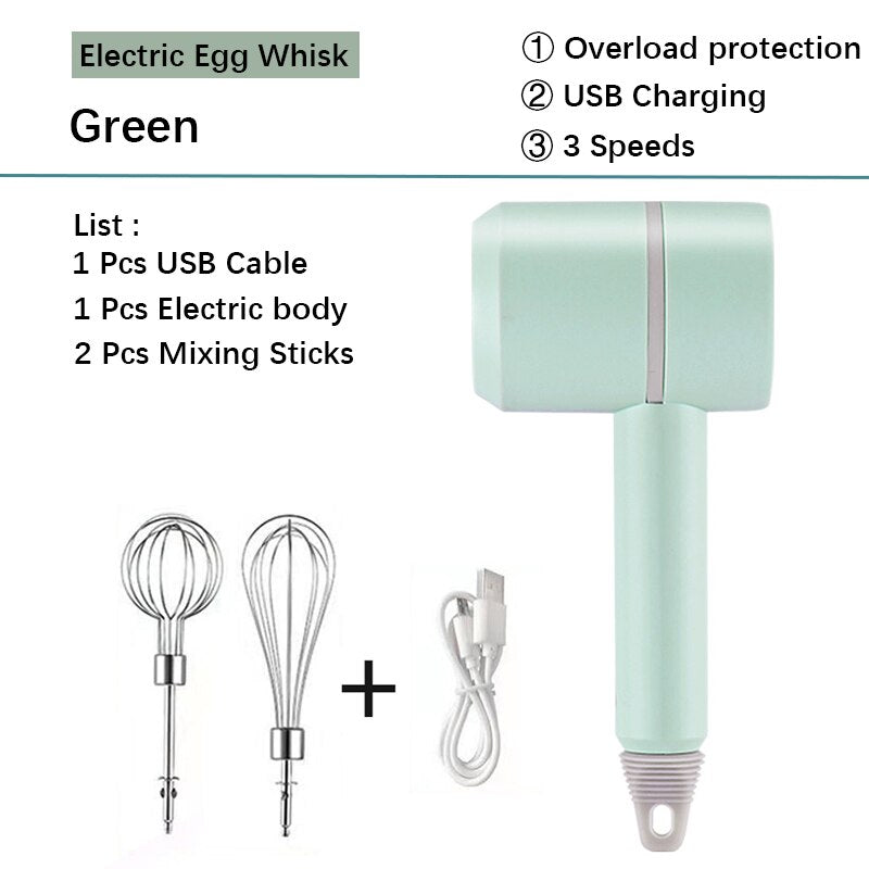 Electric Egg Whisk Garlic Chopper Masher Wireless Strong Power