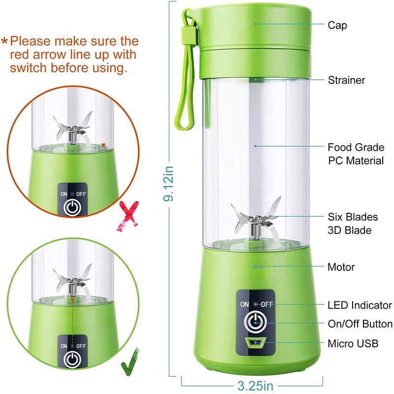 Portable Blender USB Mixer Electric Juicer Machine Squeezer Orange Juicer