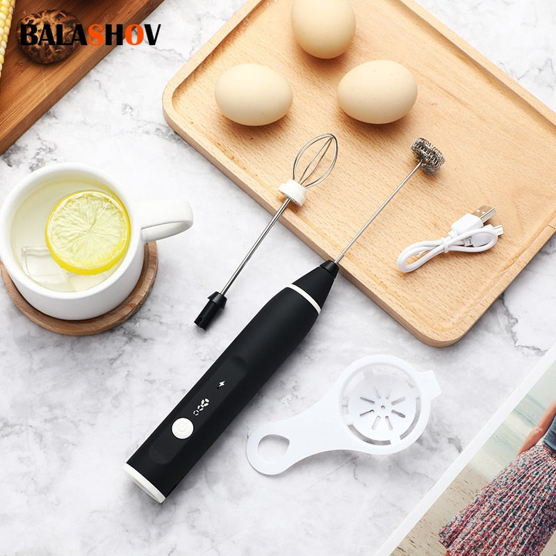 Portable Milk Frother Electric Handheld Blender Wireless