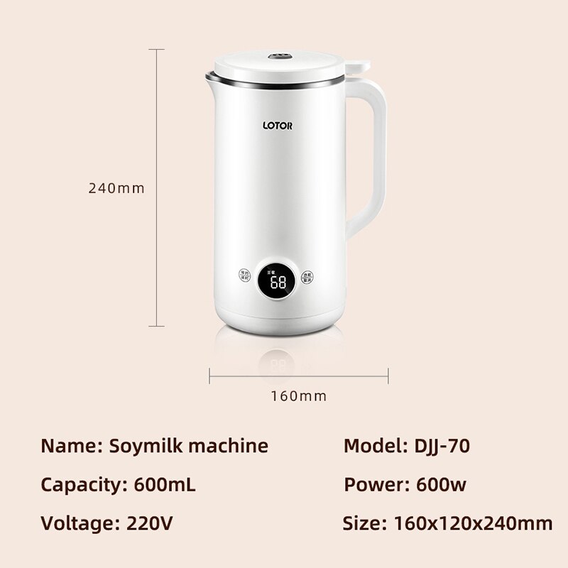 600ml Mini Soybean Milk Machine Electric Juicer Automatic Heating Cooking