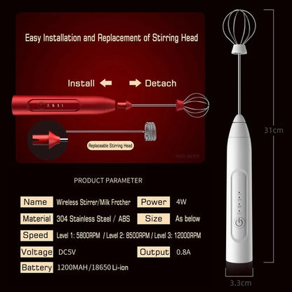 Milk Frother Handheld Foamer Coffee Maker Stirrer