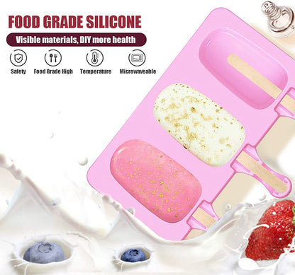 Silicone Ice Cream Mold Reusable Popsicle Molds Cute Cartoon