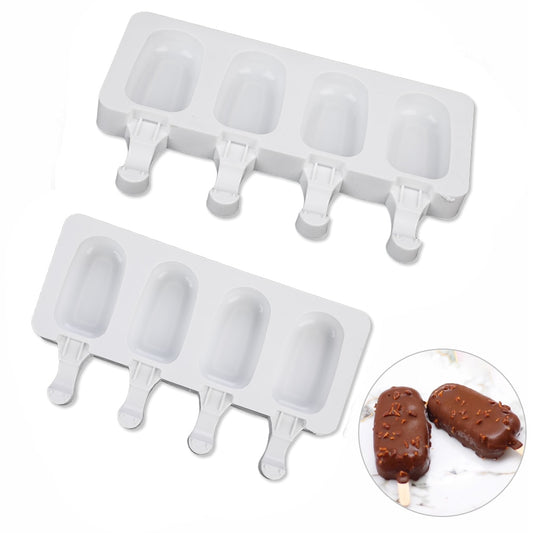 Ice Cream Molds 4 Cell Ice Cube Tray Food Safe Homemade Freezer