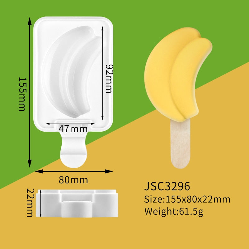 Cartoon Ice Cream Mold Silicone Popsicle Molds Reusable Mold