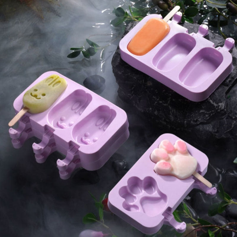 Ice Cream Mold Animal Shape Jelly Ice Hockey Popsicle Stick