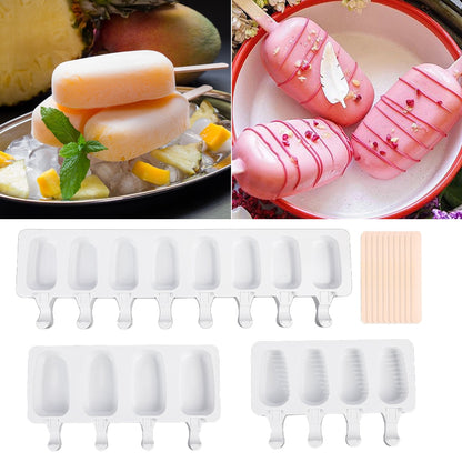 Ice Cream Molds 4 Cell Ice Cube Tray Food Safe Homemade Freezer