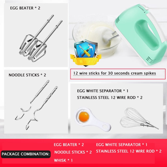 Multifunctional 7 Speed Mini Mixer Baking Hand Stick Blender Mixer