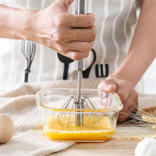 Semi-Automatic Egg Beater Stainless Steel Manual Mixer